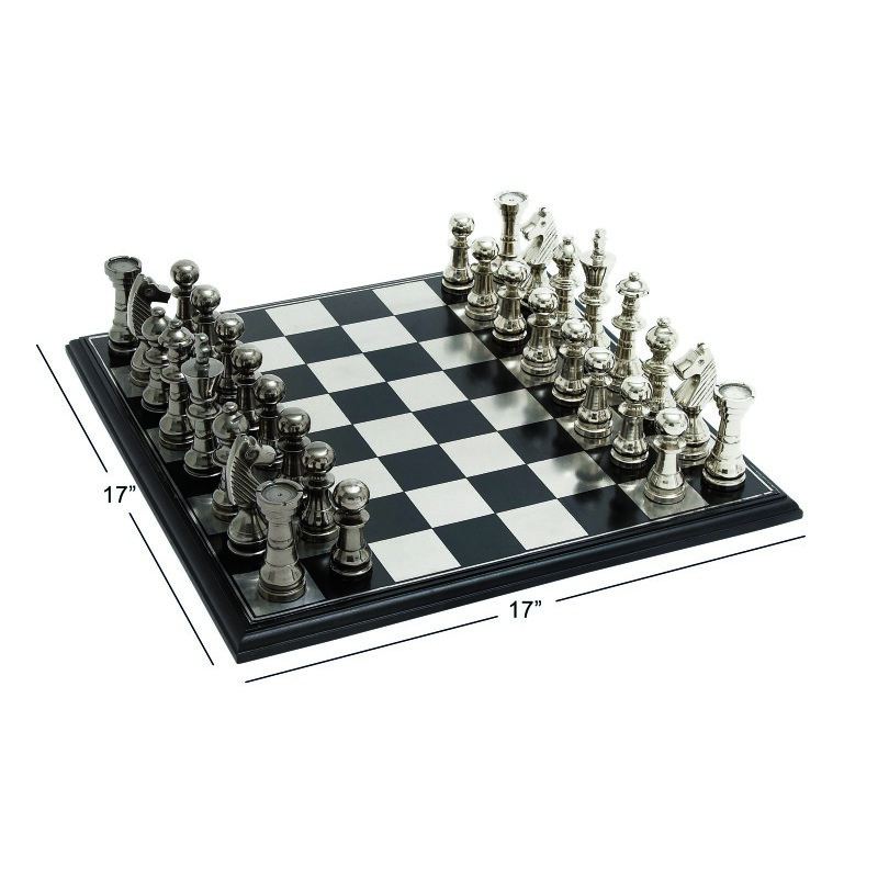 600783 Black Silver Aluminum Traditional Game Set 8