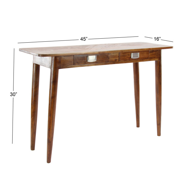 600836 Natural Brown Modern Wood Console Table 6