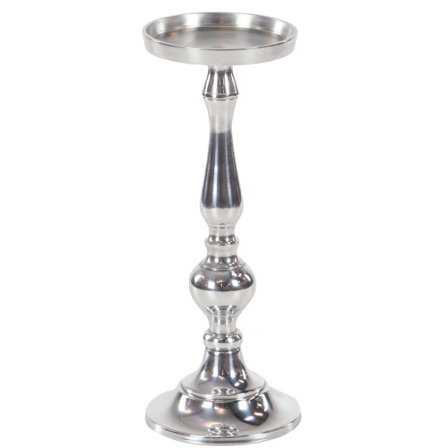 600997 Set Of 3 Silver Aluminum Traditional Candle Holder 10