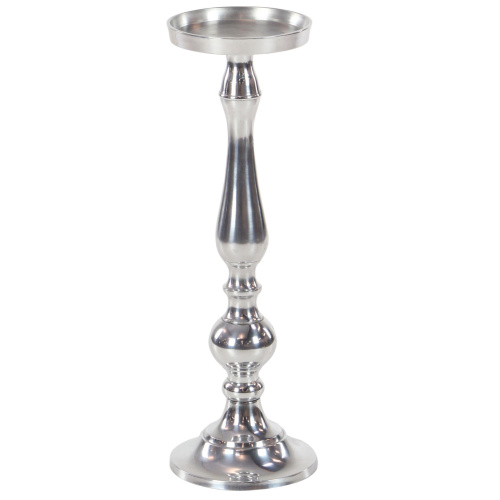 600997 Set Of 3 Silver Aluminum Traditional Candle Holder 11