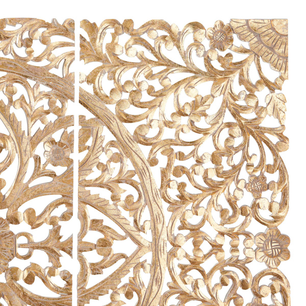 601007 Cream Set Of 3 Cream Wood Traditional Floral Wall Decor 7