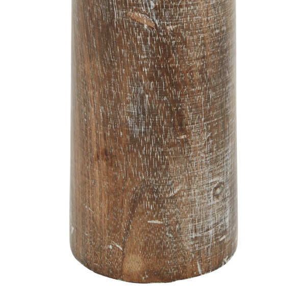 601020 Set Of 3 Brown Wood Coastal Candle Holder 2