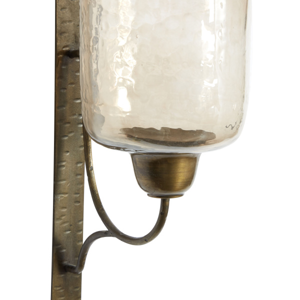 601178 Bronze Metal And Glass Traditional Candle Wall Sconce 2