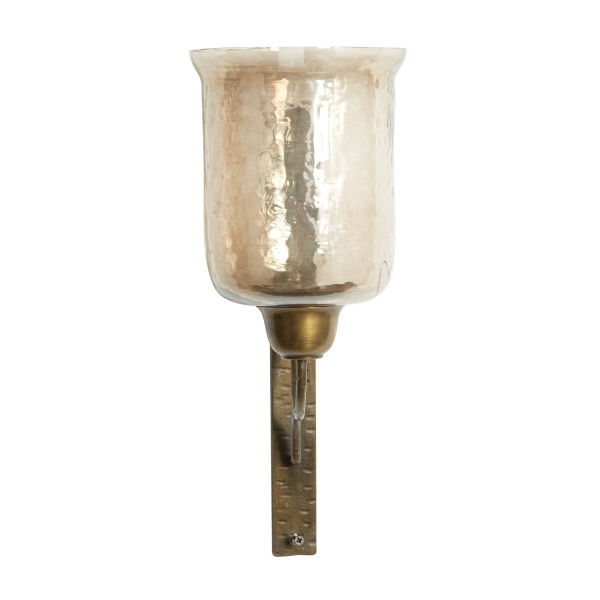 601178 Bronze Metal And Glass Traditional Candle Wall Sconce 4