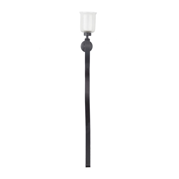 601180 Black Metal Traditional Candle Wall Sconce, 63" x 10" x 7"