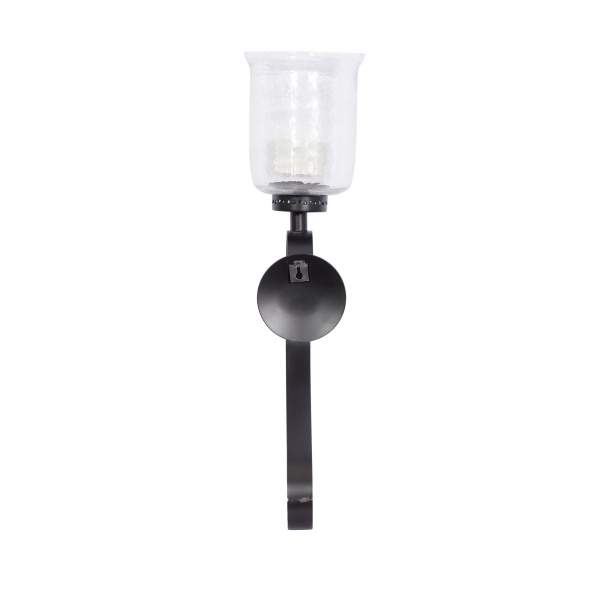 601181 Black Metal Traditional Candle Wall Sconce 3