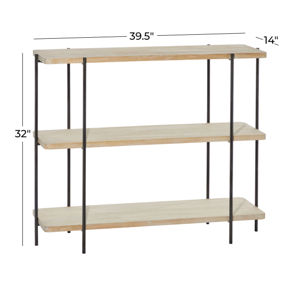 601427 Black Beige Contemporary Metal Console Table 1