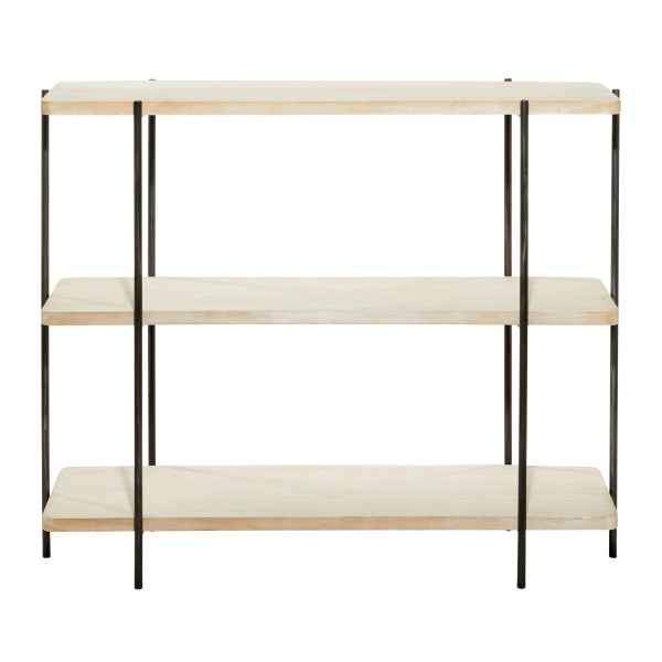 601427 Black Beige Contemporary Metal Console Table 2