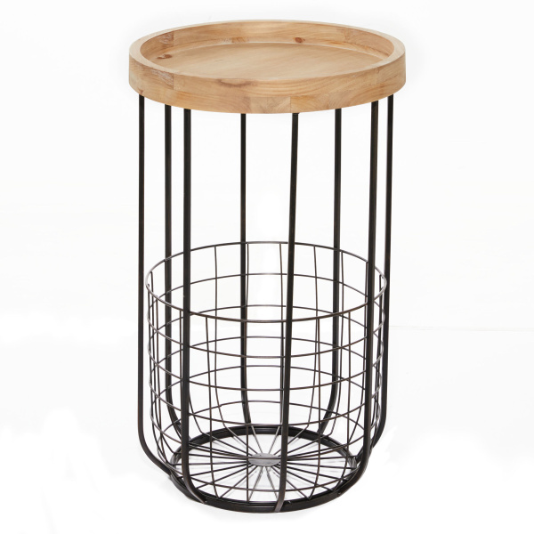 601433 Black Industrial Metal Accent Table 2