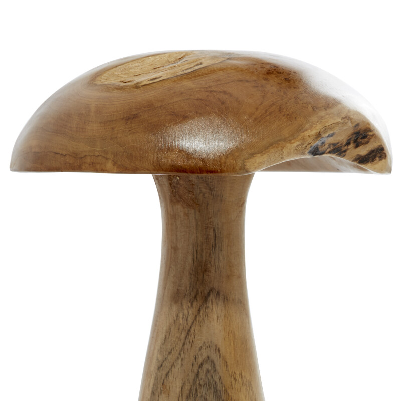 601487 Brown Set Of 3 Brown Teak Wood Mushroom Sculpture 6