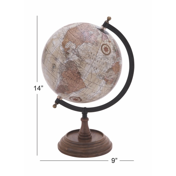 601506 Brown Wood Traditional Globe 5