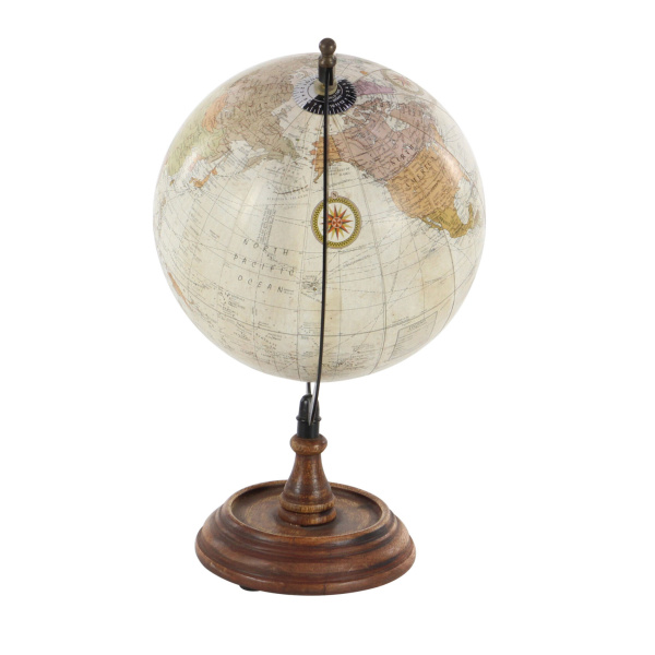 601506 Brown Wood Traditional Globe