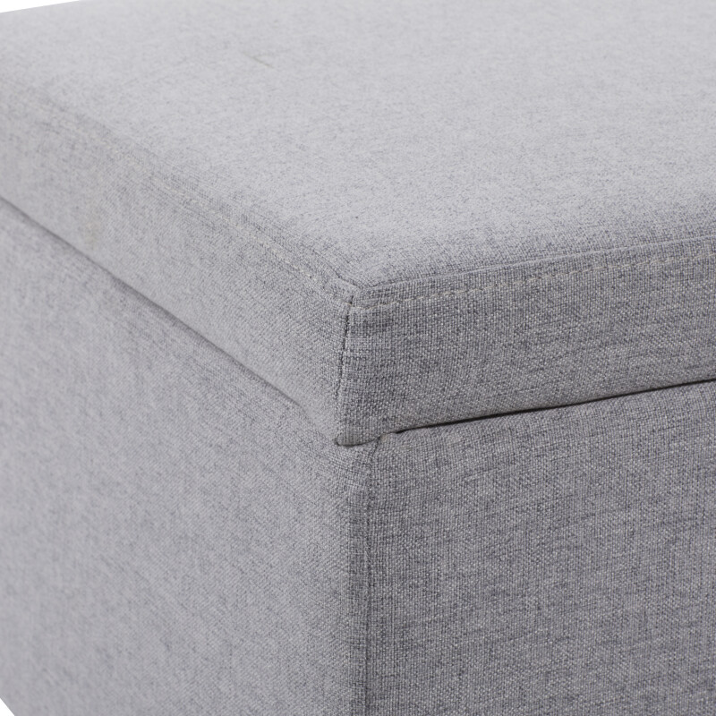 601575 Modern Rectangular Gray Polyester Storage Bench 10