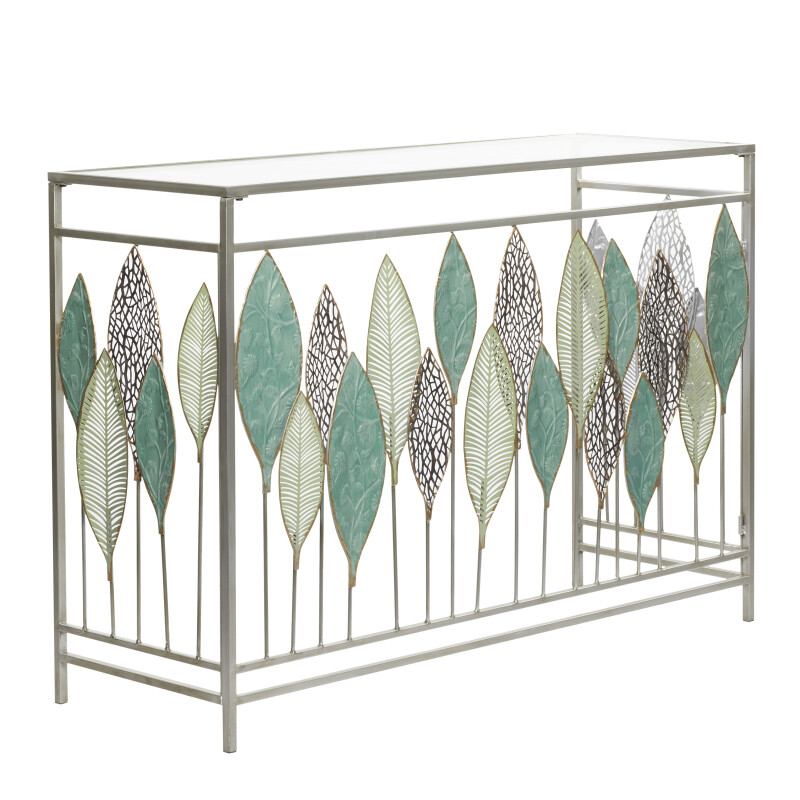 601681 Silver Metal Contemporary Console Table 30" x 44" x 15"