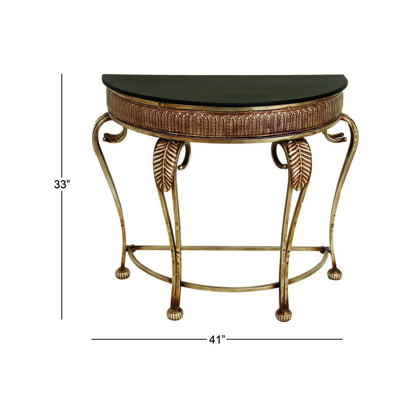 601883 Gold Traditional Metal Console Table 3