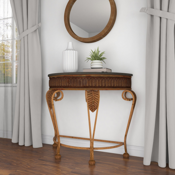 601883 Gold Traditional Metal Console Table 33 X 4103
