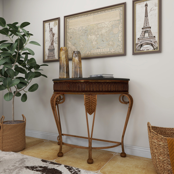 601883 Gold Traditional Metal Console Table 33 X 4104