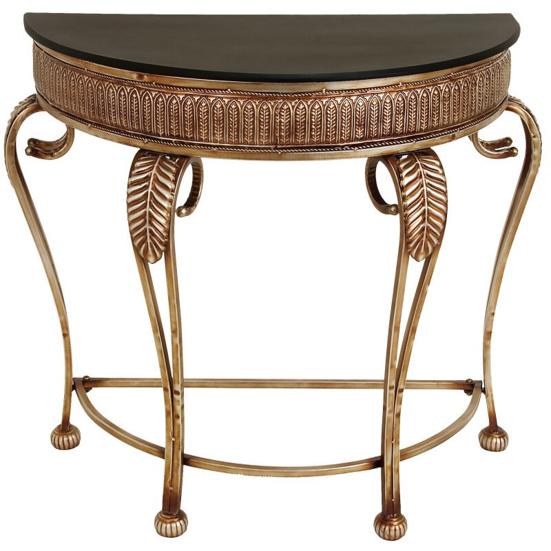 Gold Traditional Metal Console Table, 33" x 41"