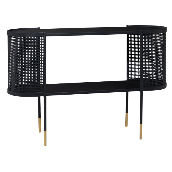 601945 Black Contemporary Metal Console Table, 32" x 47"