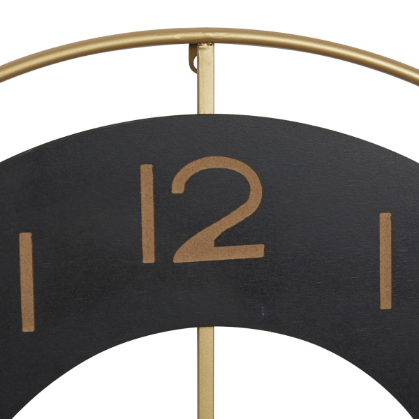 601973 Black Gold Vintage Metal Wall Clock 5