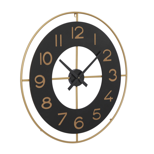 601973 Black Gold Vintage Metal Wall Clock 6