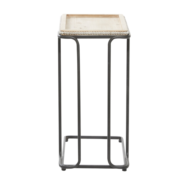 602007 White Black White Metal Industrial Accent Table 26 X 20 X 13 34