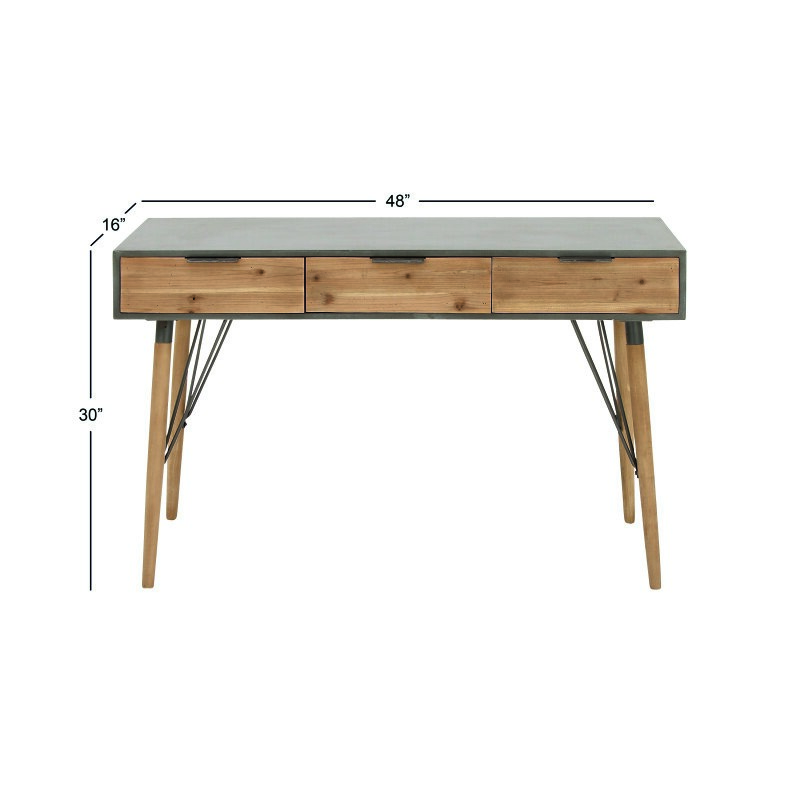 602135 Brown Modern Wood Console Table 10