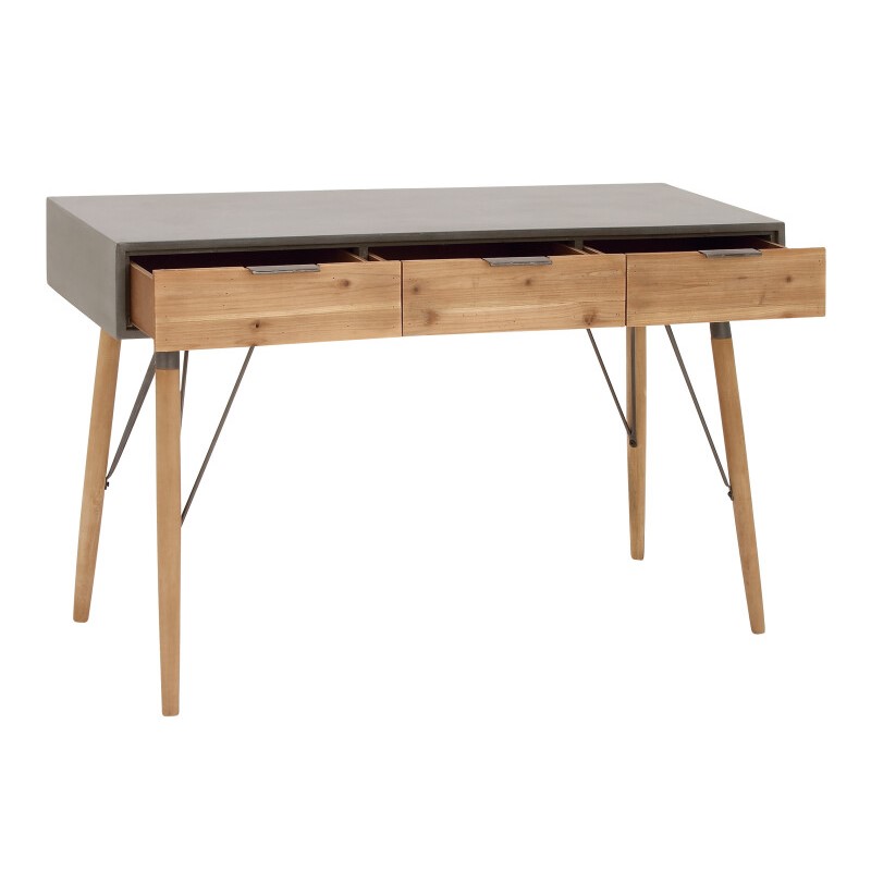 602135 Brown Modern Wood Console Table 13