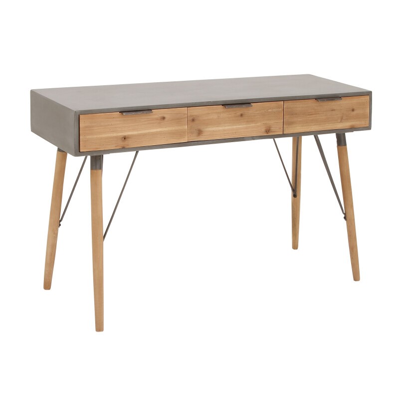602135 Brown Modern Wood Console Table 14