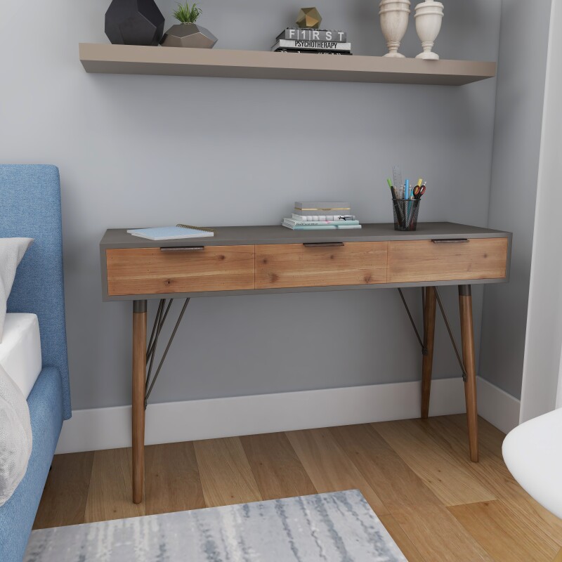 602135 Brown Modern Wood Console Table 7