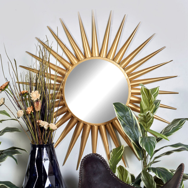602183 Cosmoliving By Cosmopolitan Gold Glam Metal Wall Mirror 3