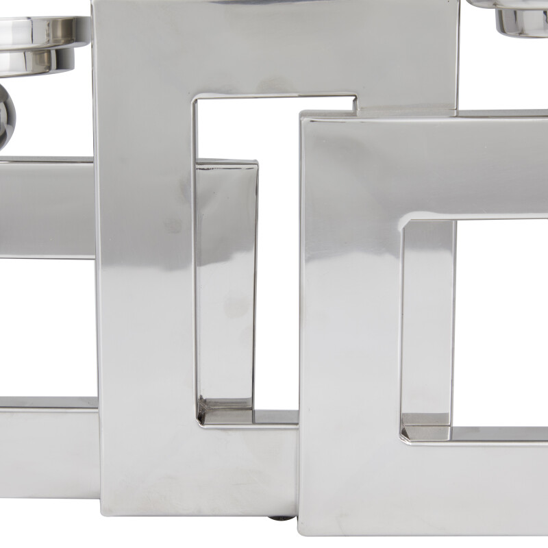 602243 Silver Stainless Steel Modern Candle Holder 5
