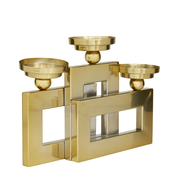 602244 Gold Stainless Steel Modern Candle Holder 6