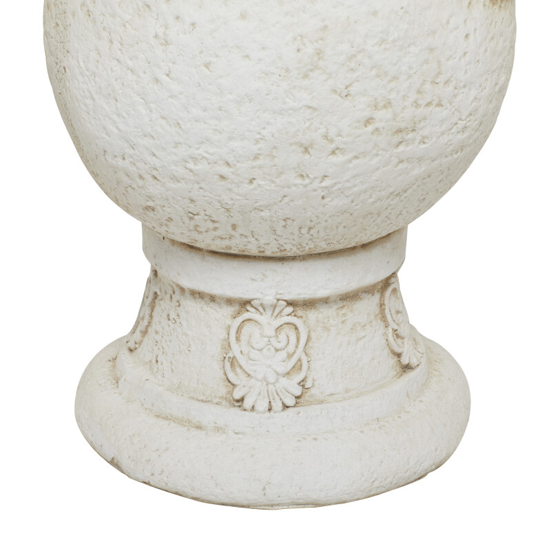 602291 Set Of 3 White Mgo French Country Garden Sculpture 4