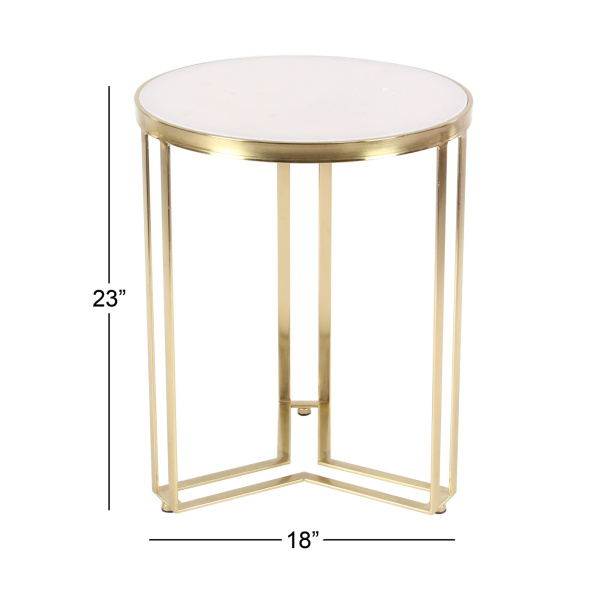 Gold Metal Contemporary Accent Table, 23