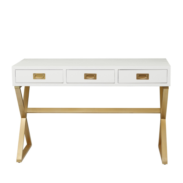 602402 White Wood Contemporary Console Table, 30" x 47" x 20"