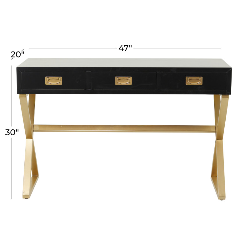 602403 Black Wood Contemporary Console Table 2