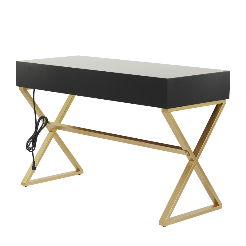602403 Black Wood Contemporary Console Table 3