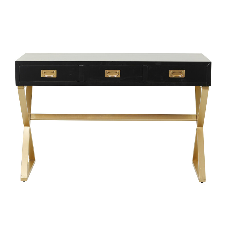 602403 Black Wood Contemporary Console Table, 30" x 47" x 20"