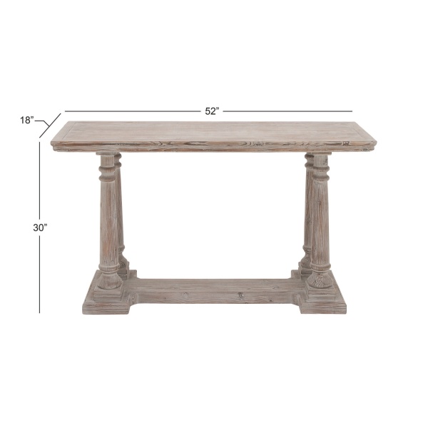 602597 Light Brown Rustic Wood Console Table 6