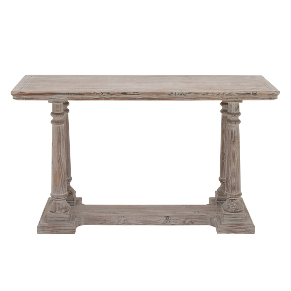 602597 Light Brown Rustic Wood Console Table, 30" x 52"