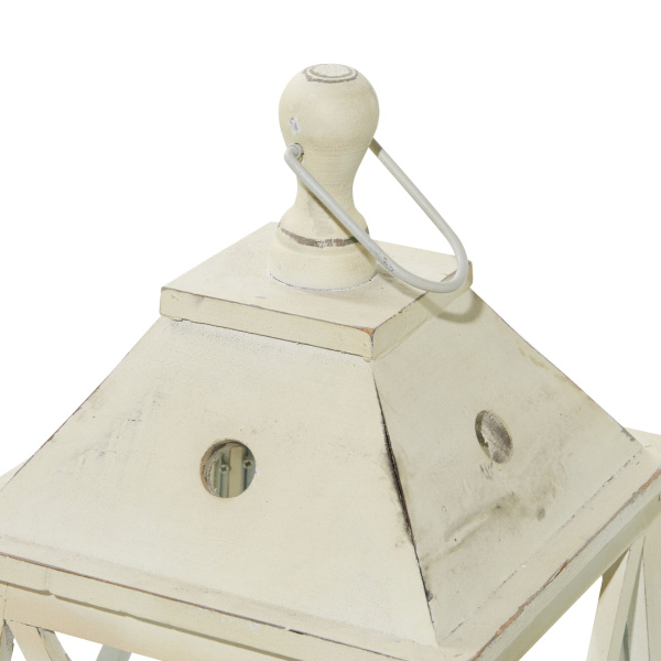 602680 Set Of 2 White Wood Coastal Lantern 4