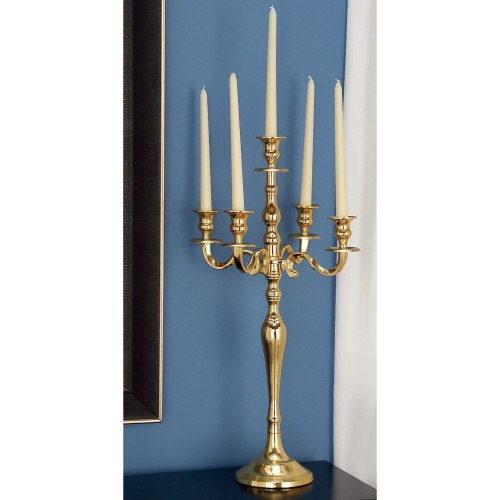 602748 Gold Aluminum Traditional Candle Holder 1