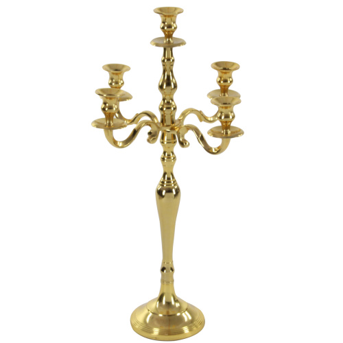 602748 Gold Aluminum Traditional Candle Holder 5