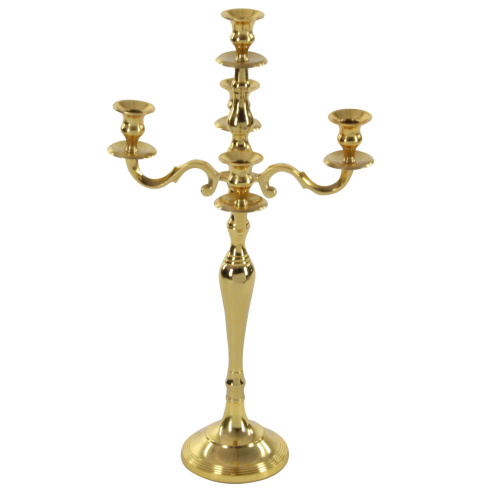 602748 Gold Aluminum Traditional Candle Holder, 25" x 14" x 14"