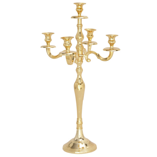 602748 Gold Aluminum Traditional Candle Holder, 25" x 14" x 14"