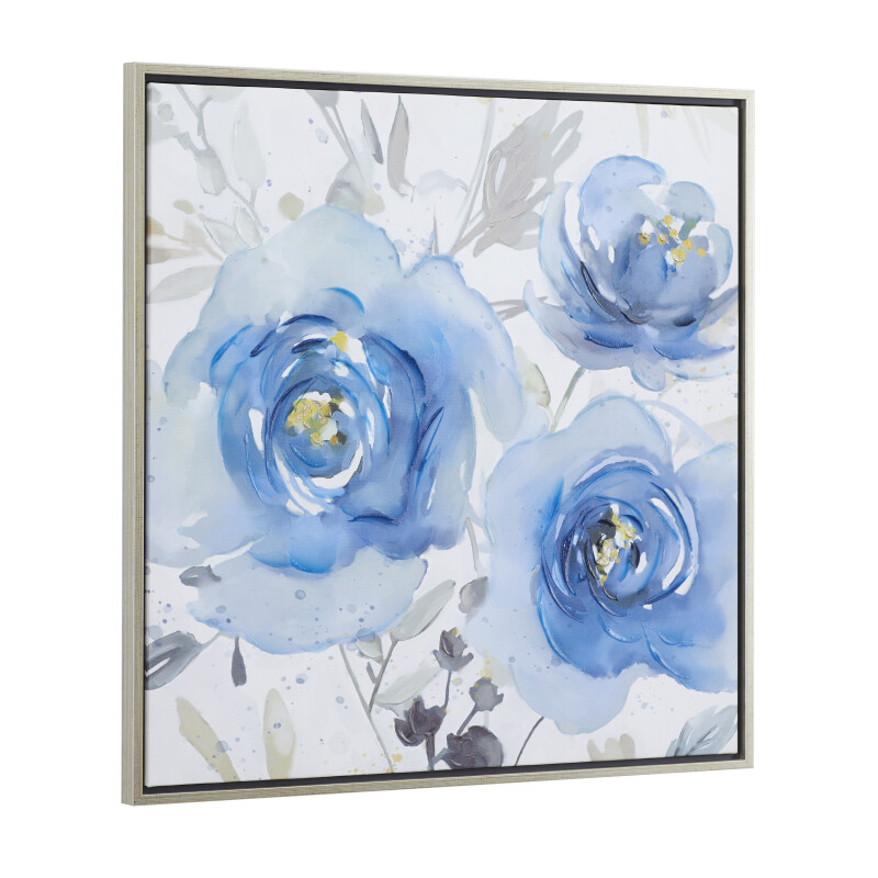 602943 Black Blue Polystone French Country Framed Wall Art 1