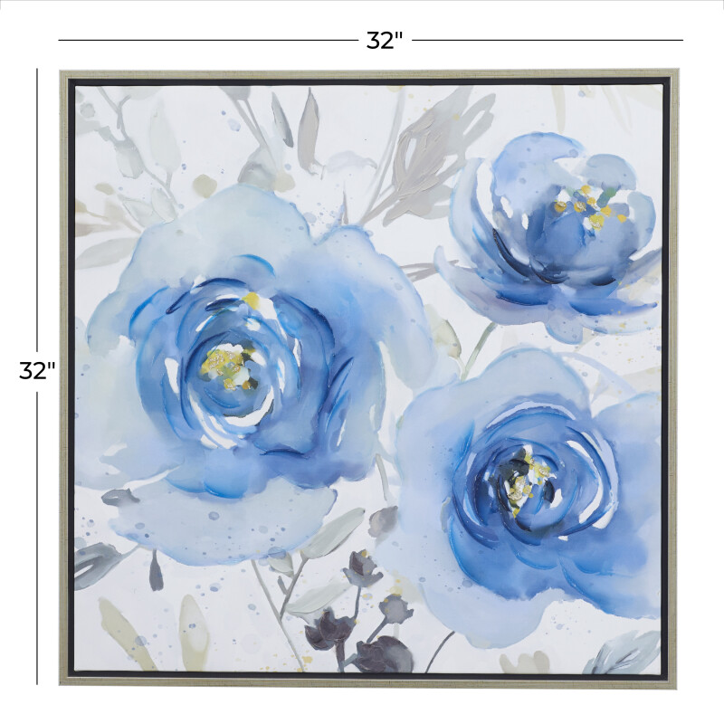 602943 Black Blue Polystone French Country Framed Wall Art 5