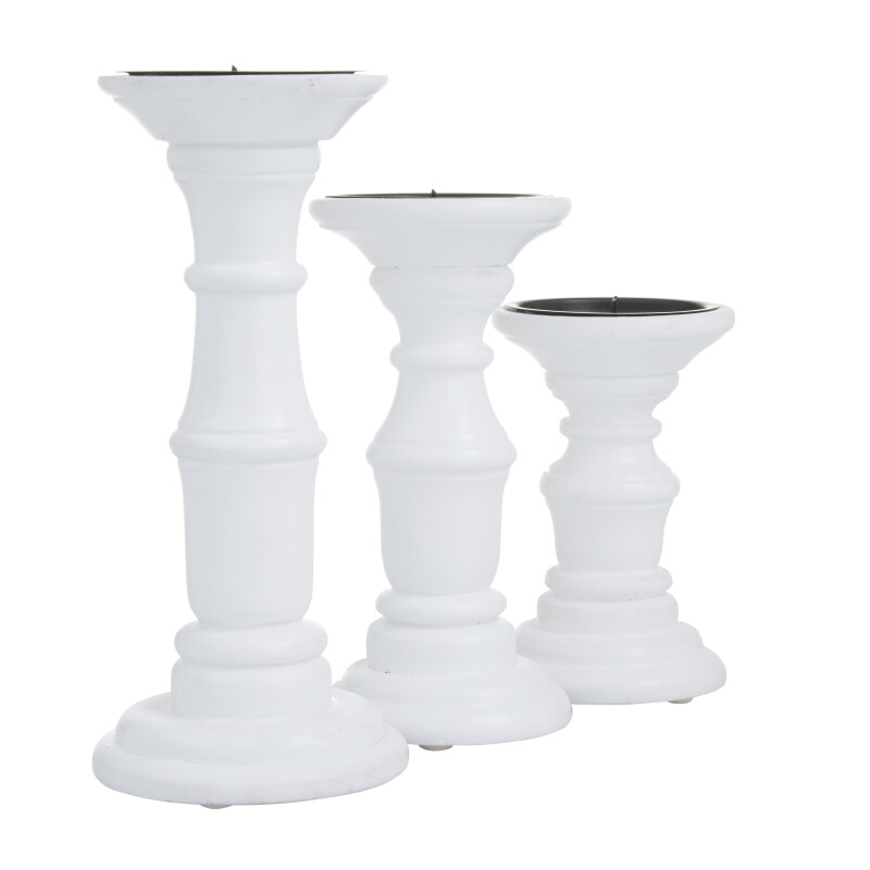 603040 White Wood French Country Candle Holder 7