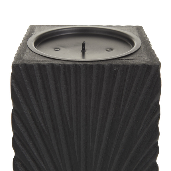 603049 Cosmoliving By Cosmopolitan Black Wood Contemporary Candle Holder 3
